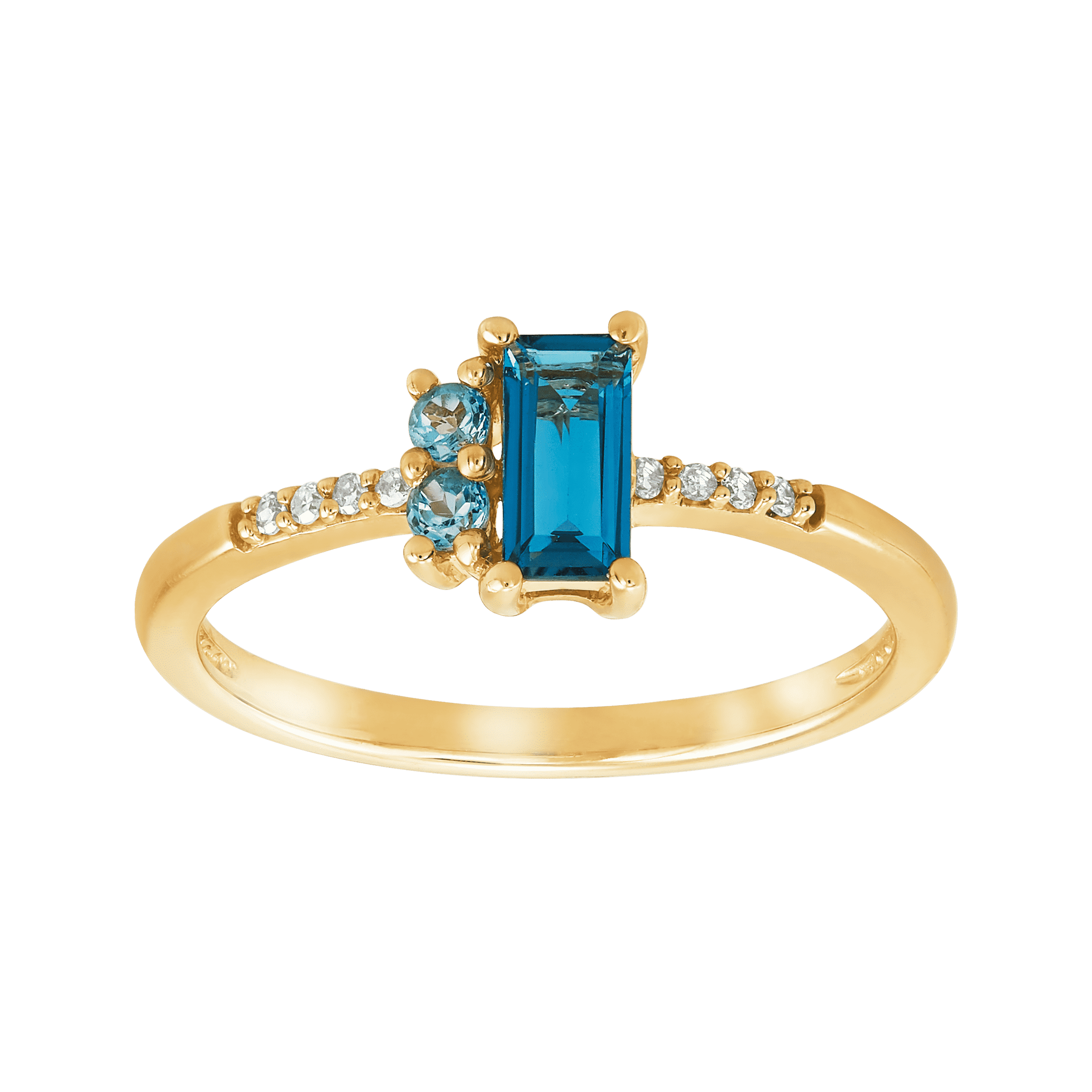 Blue Ring with Diamonds